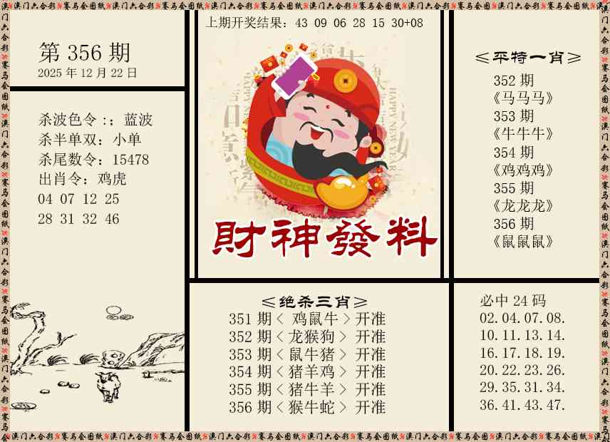 356期财神发料[图]