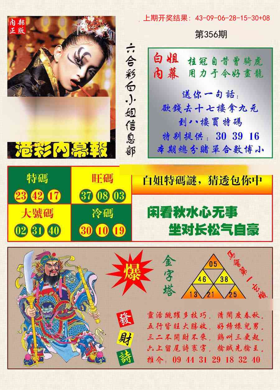 356期港彩内幕报[图]