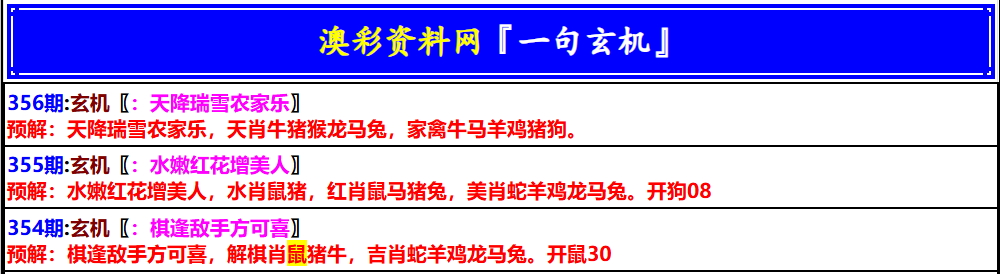 356期澳门一句玄机[图]
